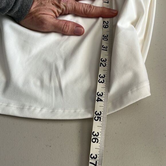 Qinsen Square Neck Bodice Tank Flare Dress White Size 10 NWT - Picture 10 of 11